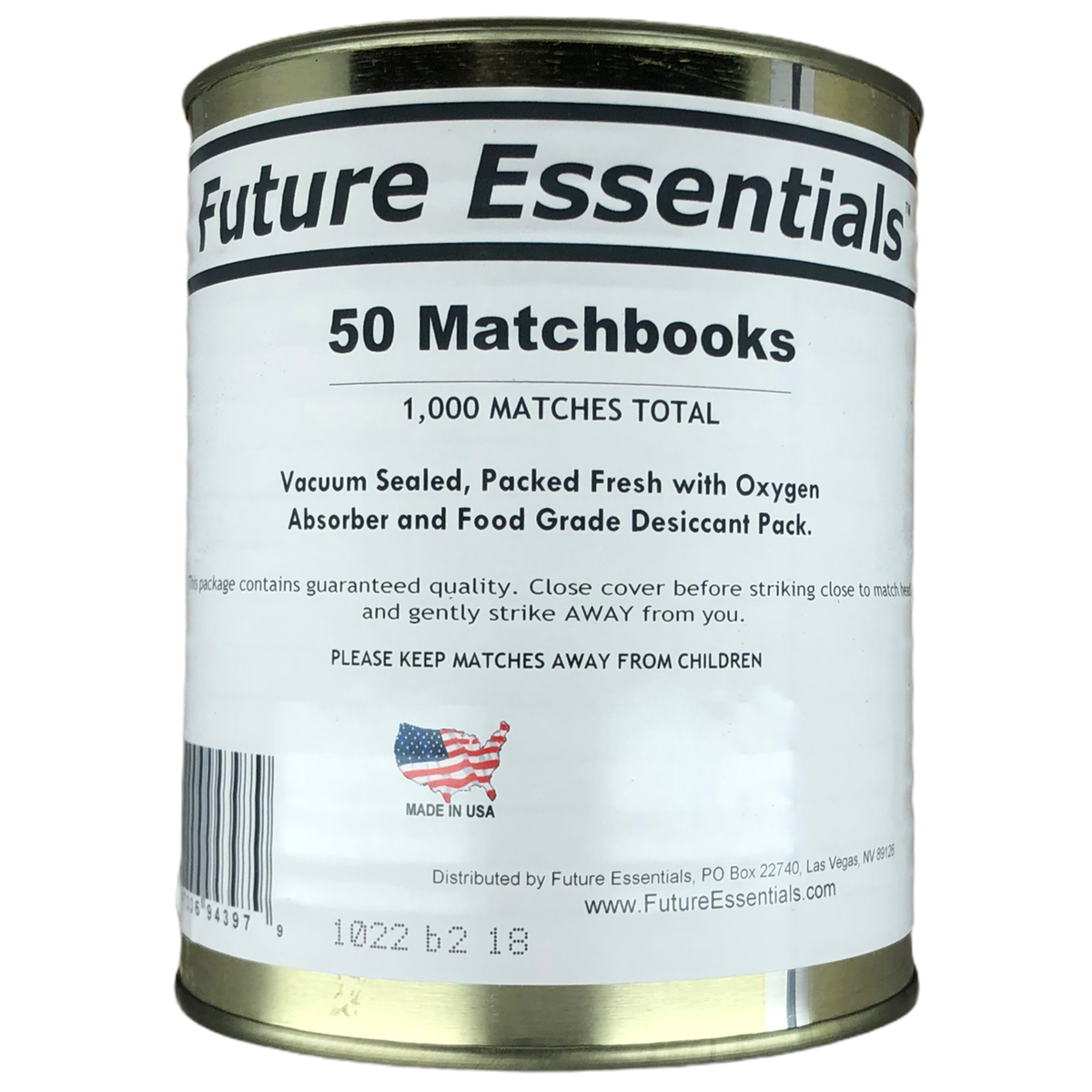 Can of Future Essentials 50 Matchbooks (SC)