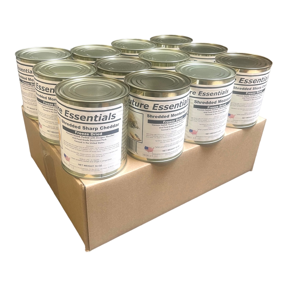 Case (12 Cans) of Future Essentials Freeze Dried Cheese Variety (SC)