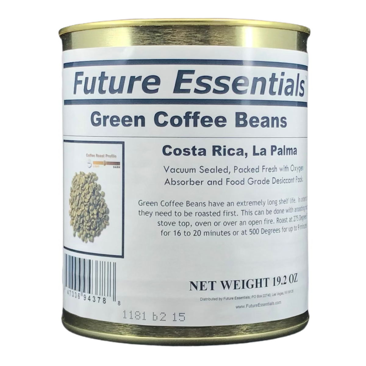 Future Essentials Canned Costa Rican La Palma Green Coffee Beans (SC)