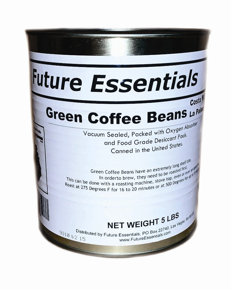 Future Essentials Canned Costa Rican La Palma Green Coffee Beans #10 Can (SC)