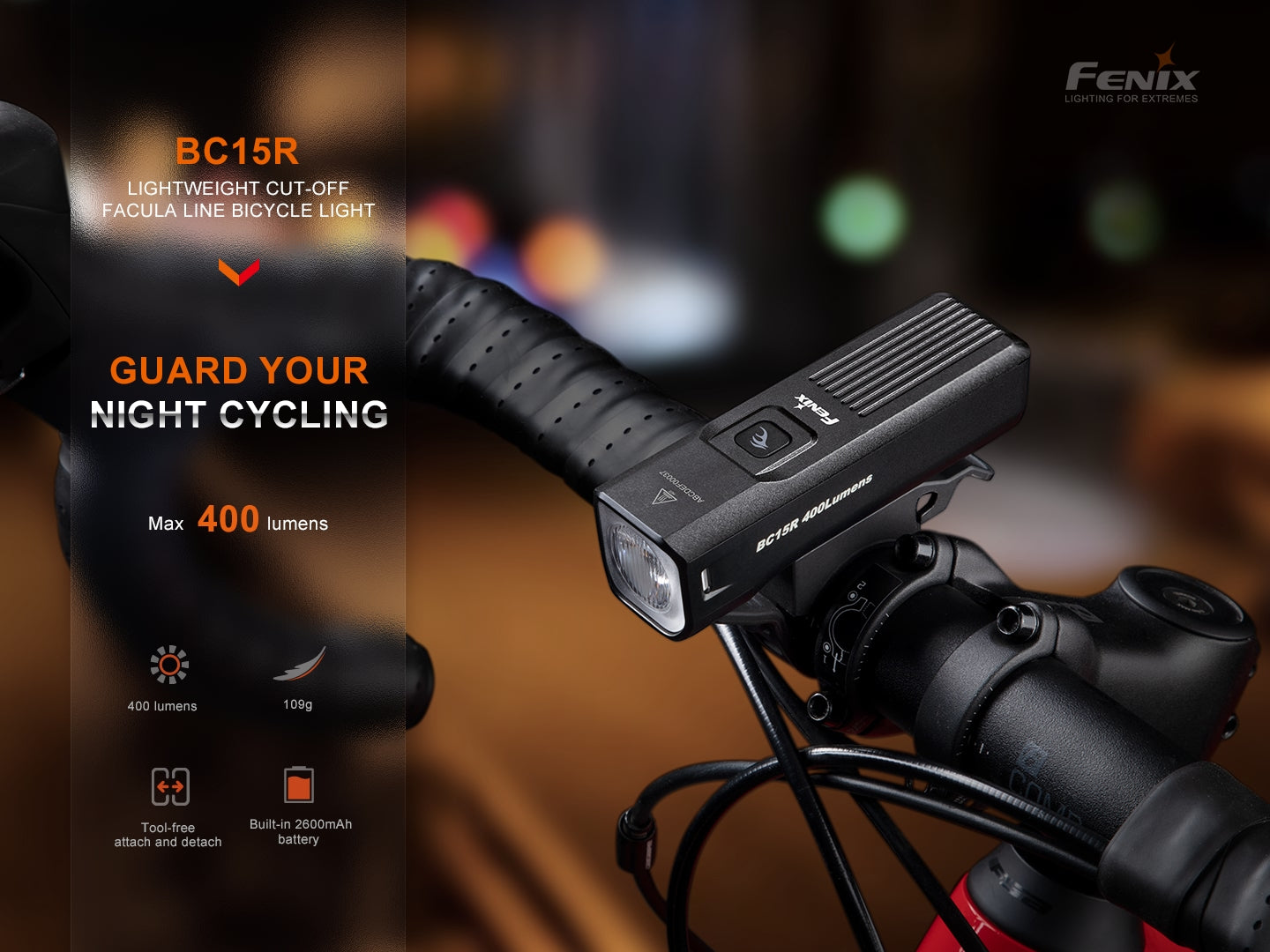 Fenix BC15R Lightweight Rechargeable Bicycle Light (SC)
