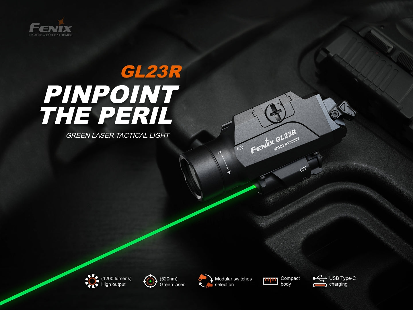 Fenix GL23R Green Laser Tactical Light (SC)