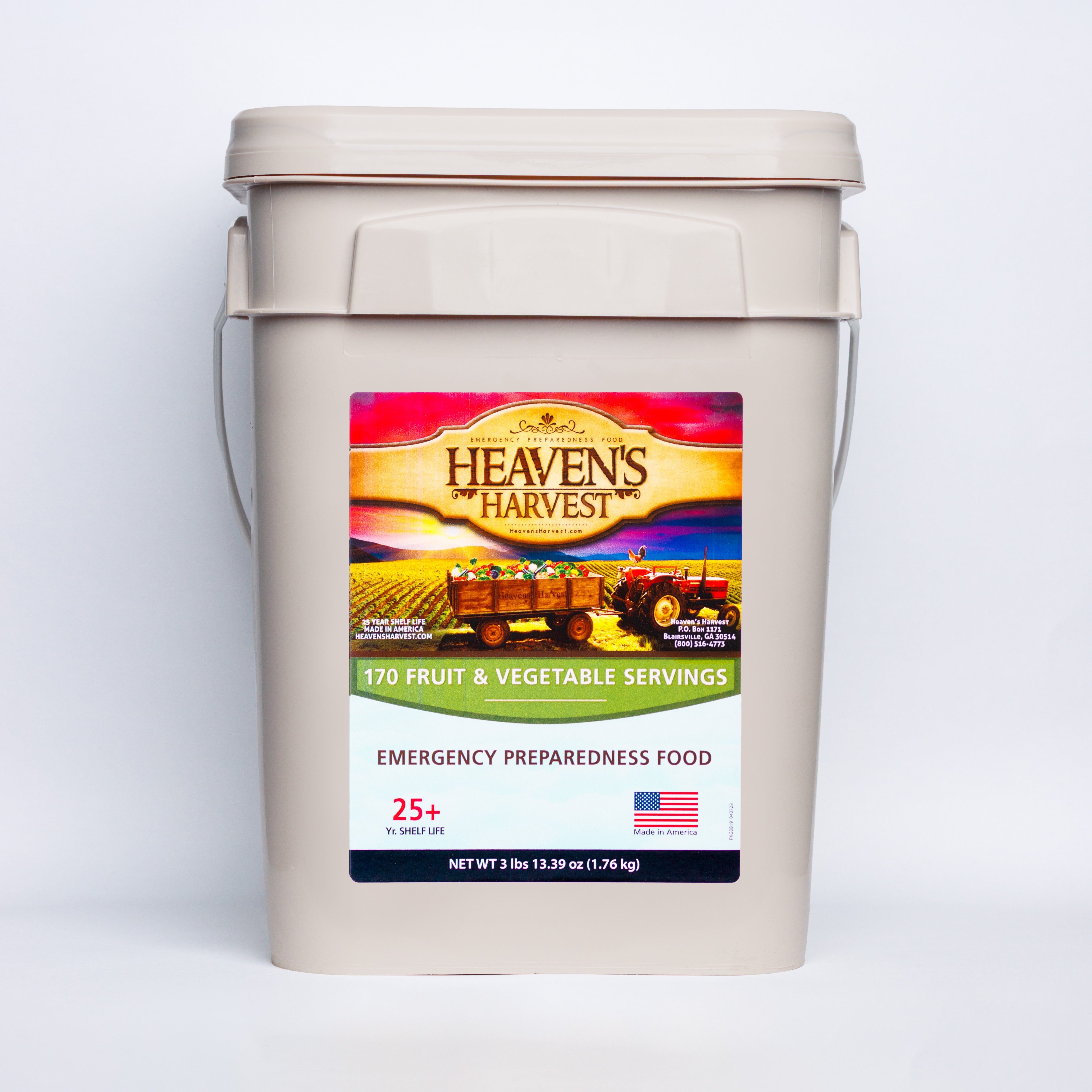 Fruit & Vegetable Bucket - 1 Person 1 Month - 170 servings - Emergency Survival Food Kit