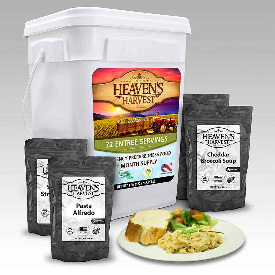 Combo Kit - Breakfast, Entree + Protein - 1 Person 1 Month - 308 Servings - Emergency Survival Food Kit