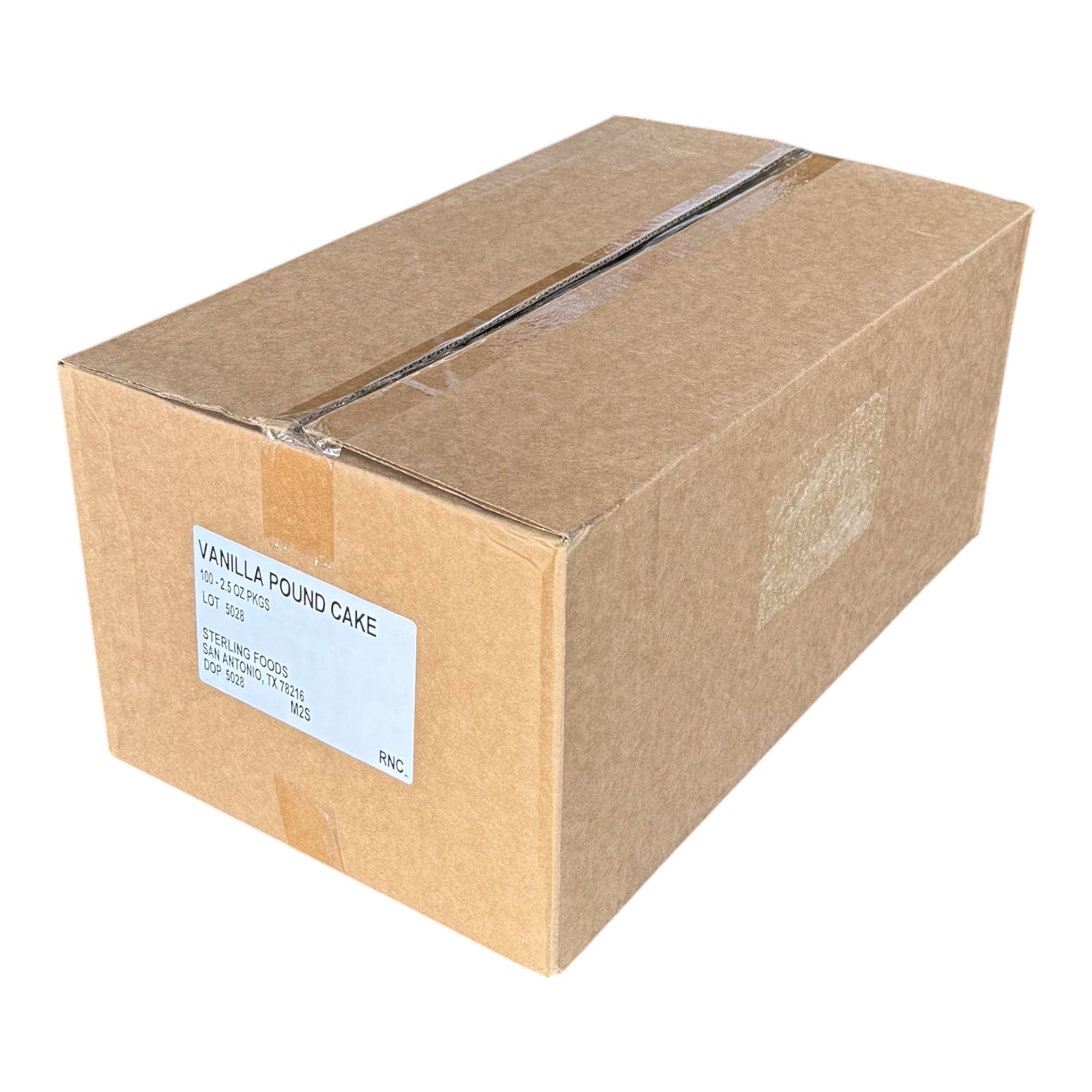BULK MRE Dessert - 100 packs of Vanilla Pound Cake (Trans Fat Free) (SC)