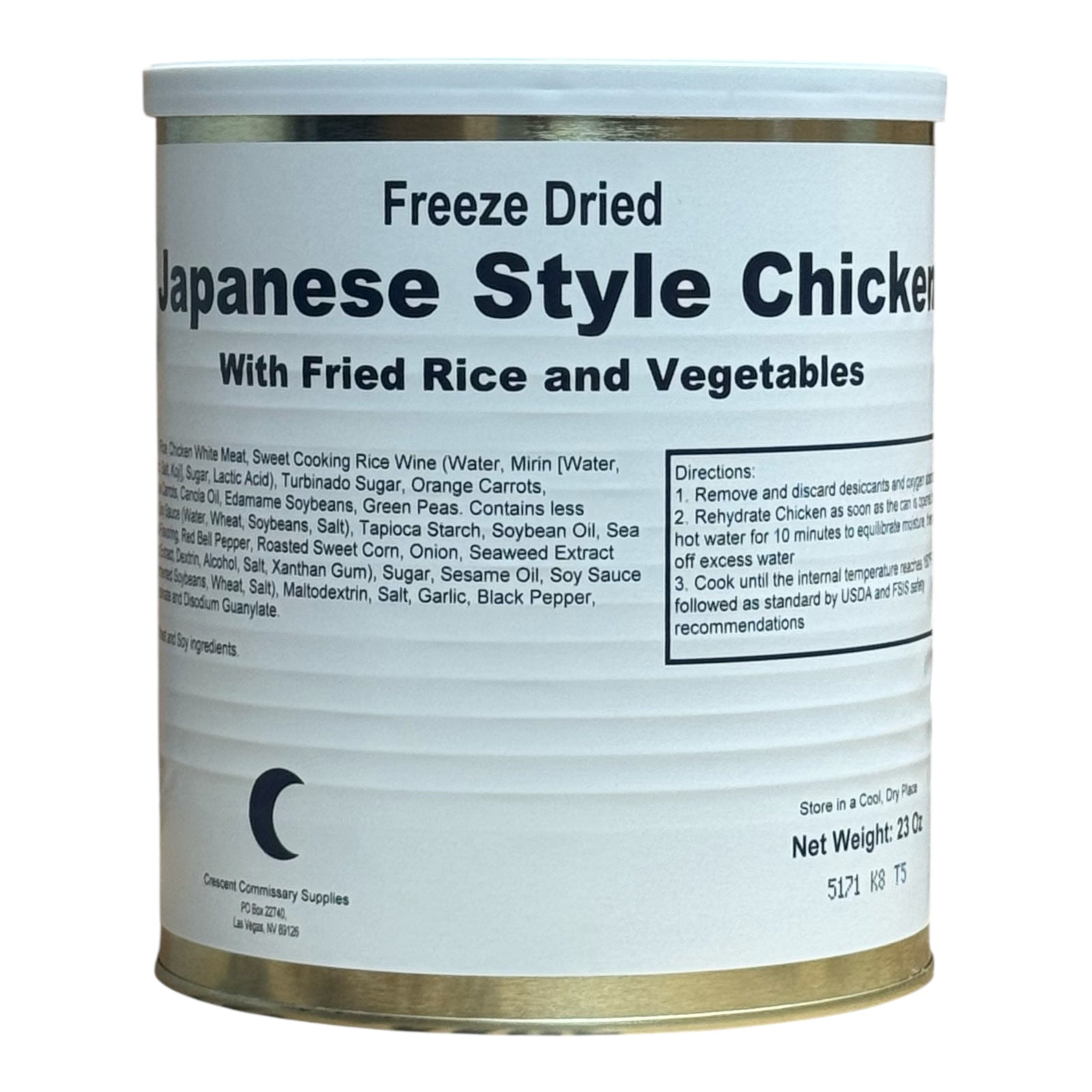 Military Surplus Freeze Dried Japanese Style Chicken with Fried Rice and Vegetables (SC)