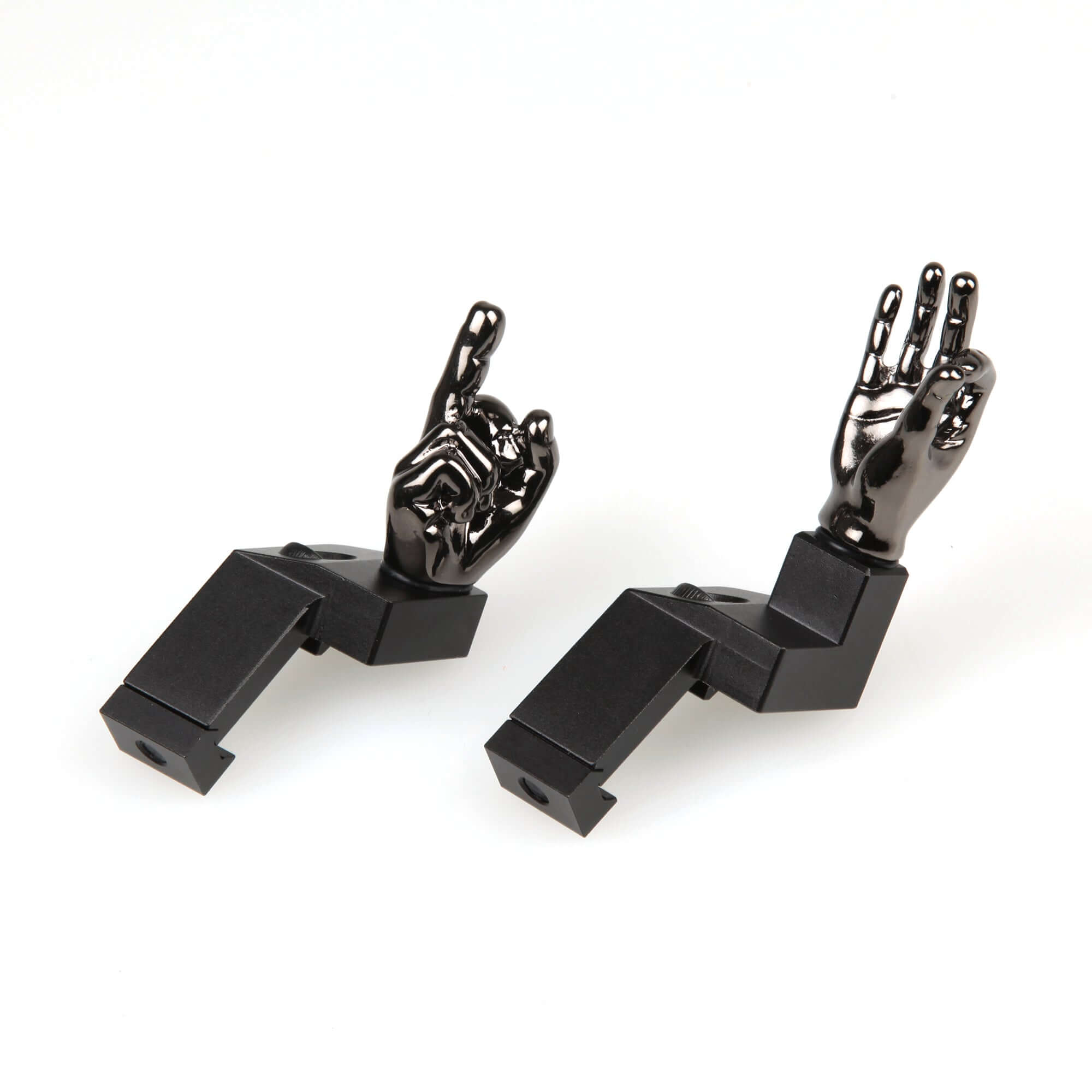Gloss Tungsten Grey Color Novelty Finger Iron Sight Set - Offset 45 Degree (Middle Finger & OK Hand) (SC)