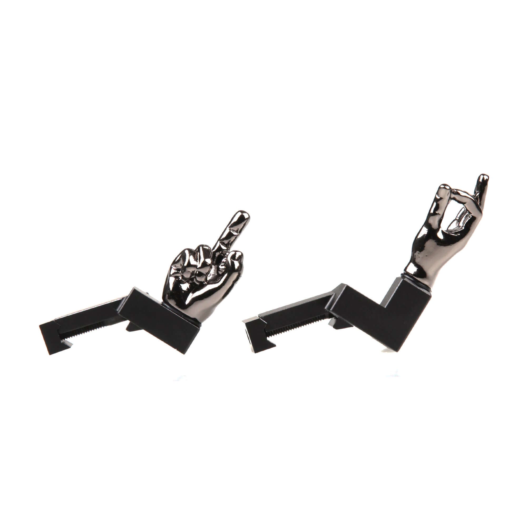 Gloss Tungsten Grey Color Novelty Finger Iron Sight Set - Offset 45 Degree (Middle Finger & OK Hand) (SC)