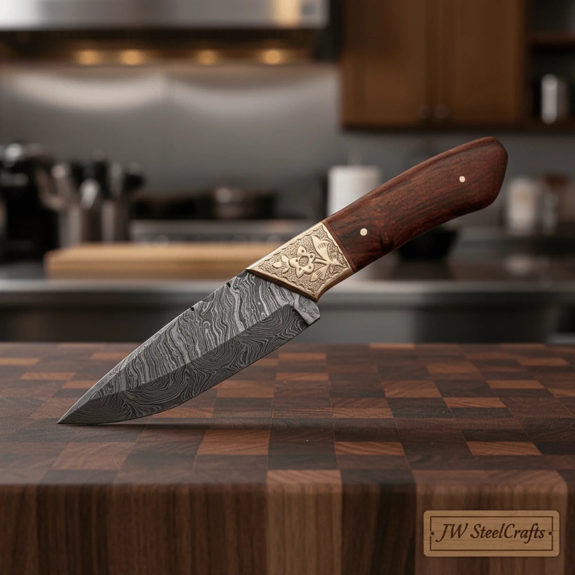 Handmade Damascus Petty Knife for Precise Kitchen Work