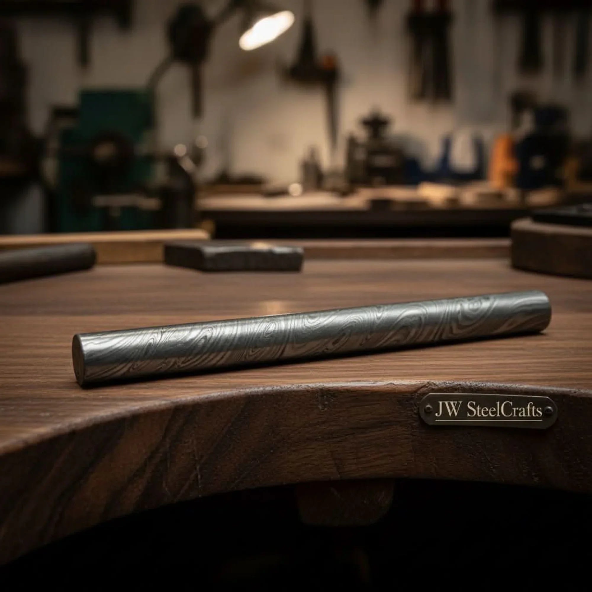 Glimmerforge Damascus Rod 14" BilletFor Guard , Rings And Jewelery Making/ Raw Materials for Jewelery DK-0126 and JW SteelCrafts