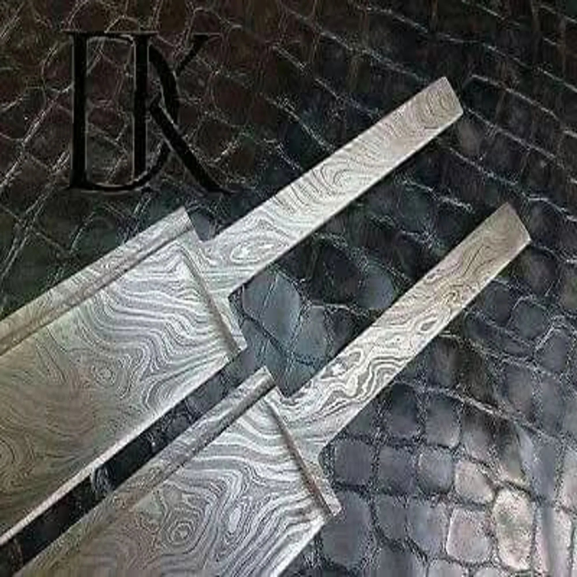 Ironclad Seax Blade Set 9" Handmade Damascus Steel Blade Blanks for Knife Making