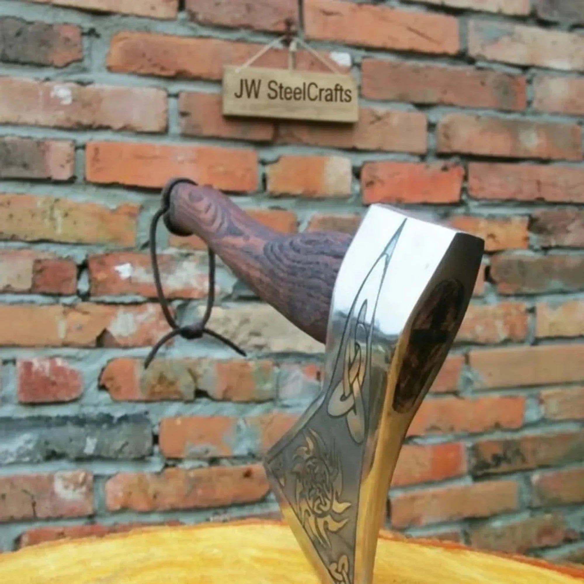 Norse Style Camp Hatchet with Leather Wrapped Handle