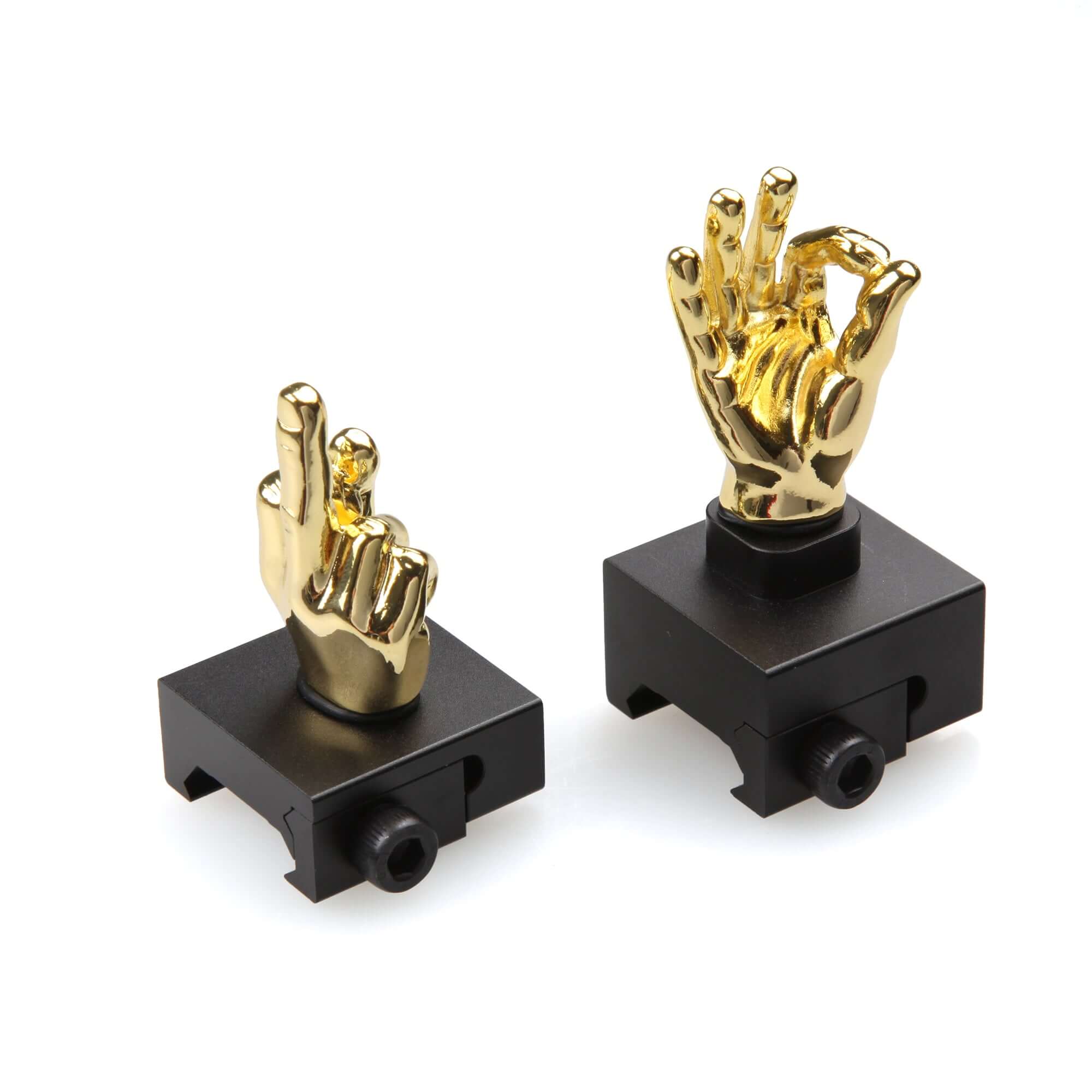 Golden Color Novelty Finger Iron Sight Set - Straight (Middle Finger & OK Hand) (SC)