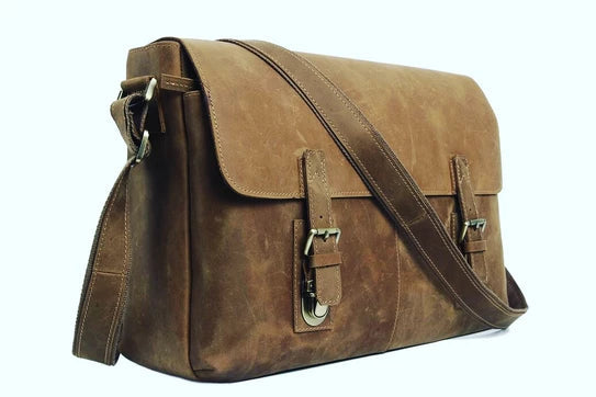 “The Courier” Vintage Leather Messenger Bag (SC)