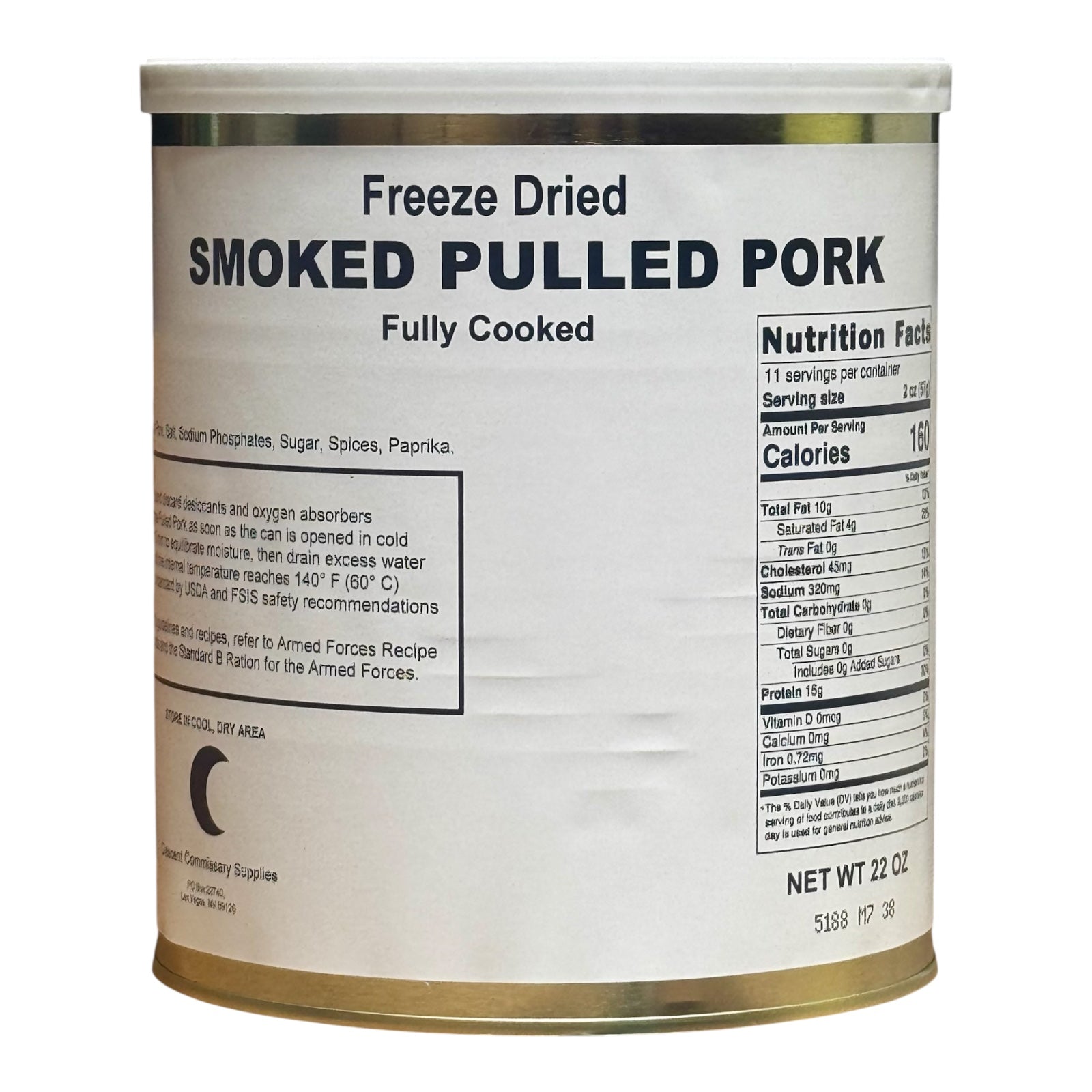 Military Surplus Freeze Dried Pulled Pork (SC)