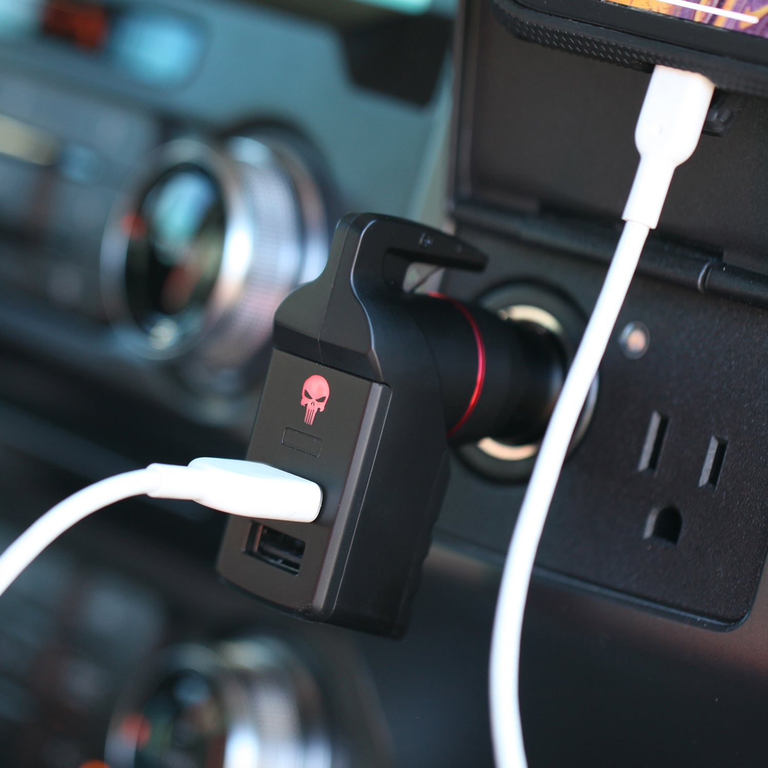 Stinger USB Car Charger Emergency Tool, Seatbelt Cutter, Spring-Loaded Car Window Breaker (Red Punisher) (SC)
