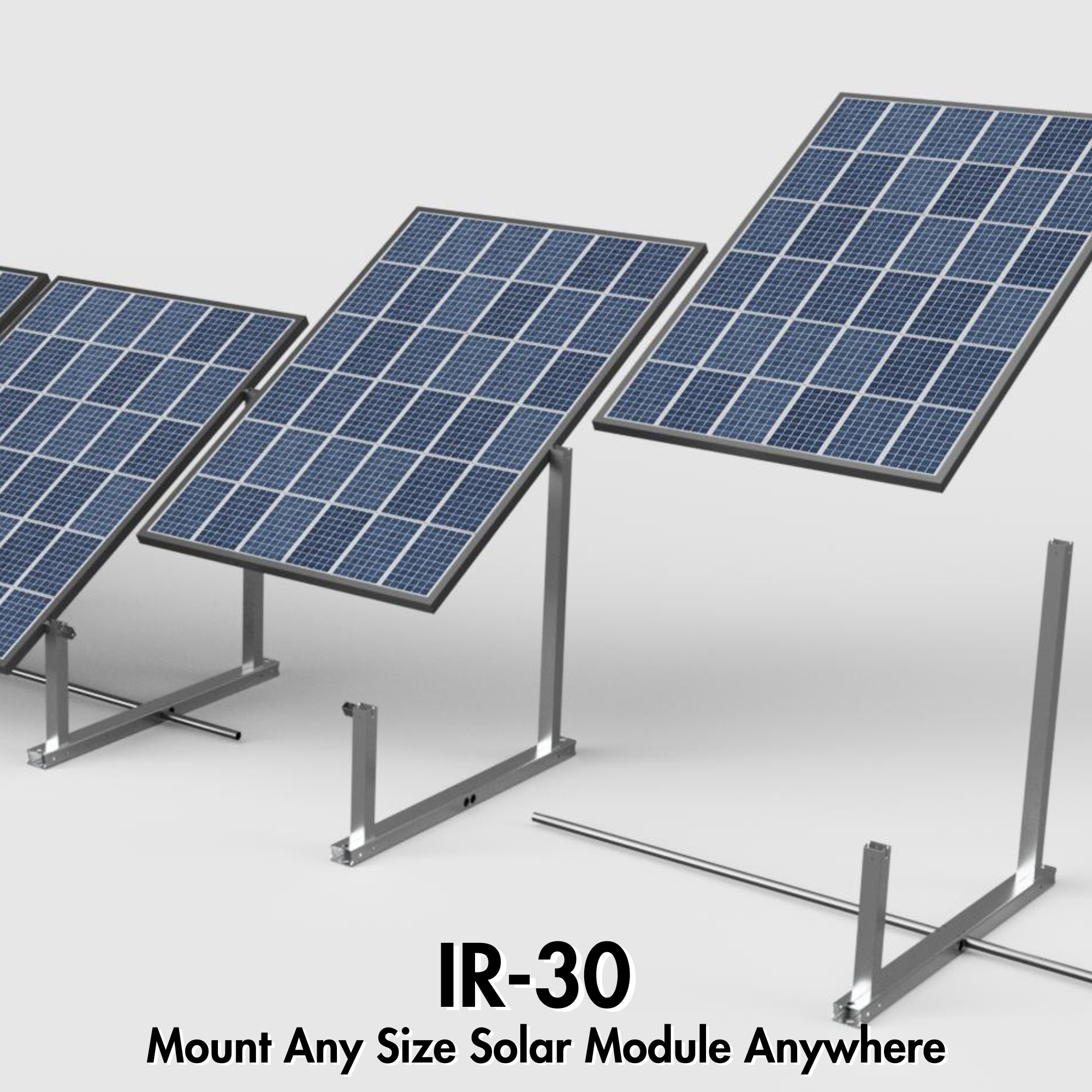 IntegraRack IR-30 Solar Panel Ground Mount | 30 Degree Angle | Aircraft Grade Aluminum (SC)