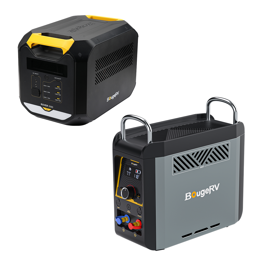 ROVER2000 Semi-Solid Portable Power Station with Propane Camping Water Heater (SC)