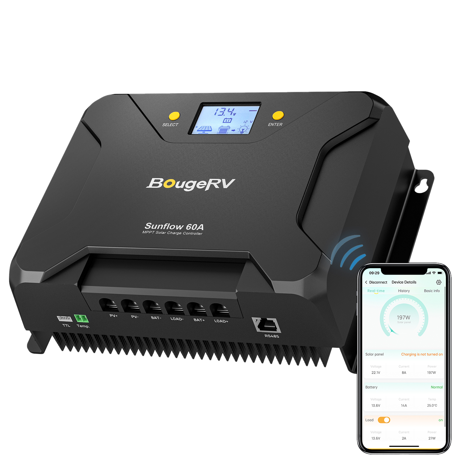 BougeRV Sunflow 60A MPPT Solar Charge Controller 12V/24V (SC)