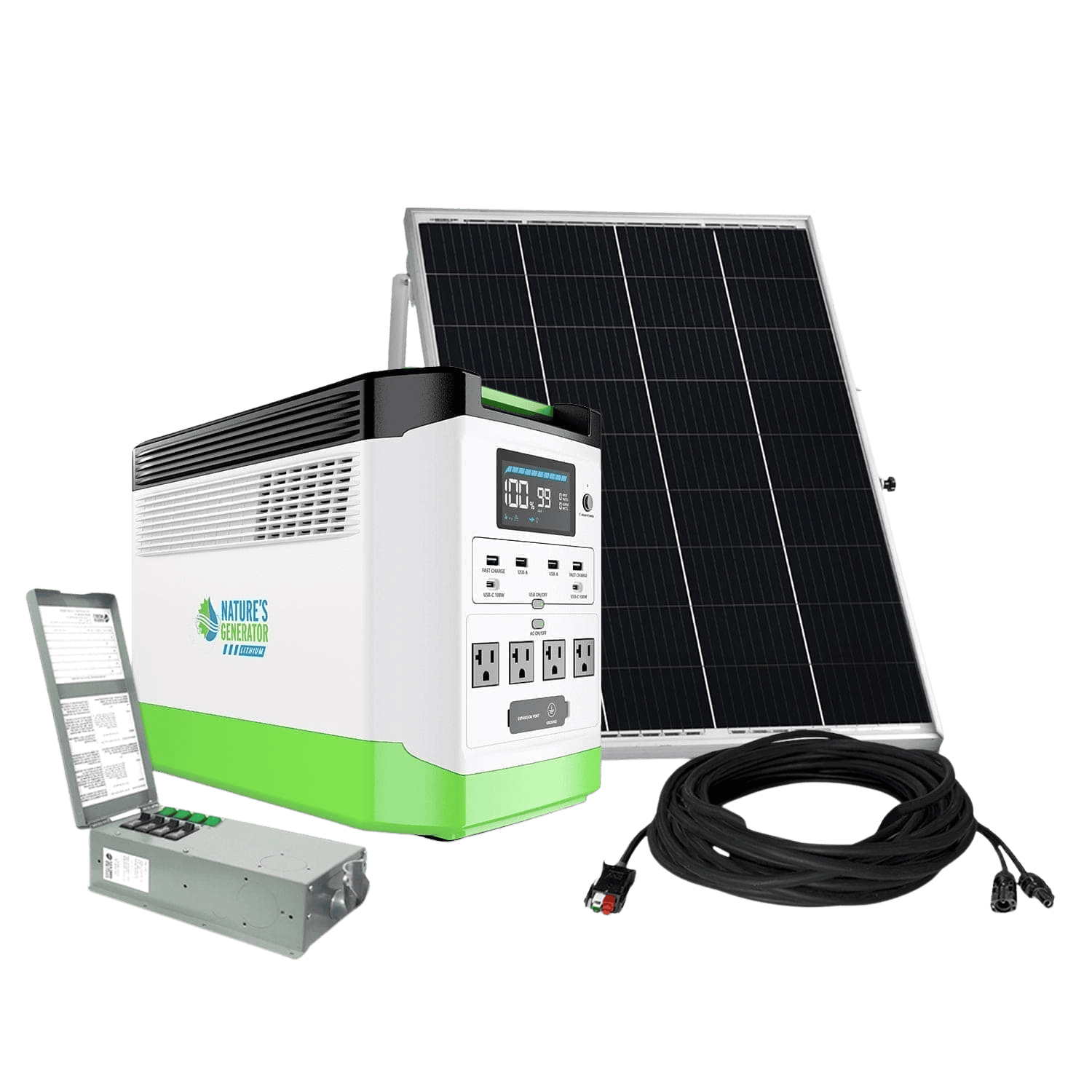 Nature's Generator Lithium 1800 Solar Generator and Transfer Switch