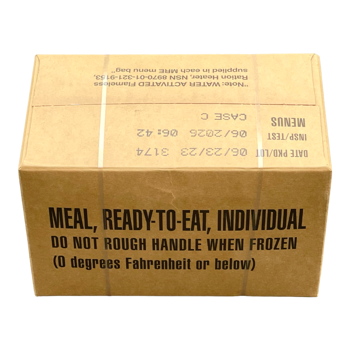 Case (12 Meals) of Menu C Military MRE's with Heaters (SC)