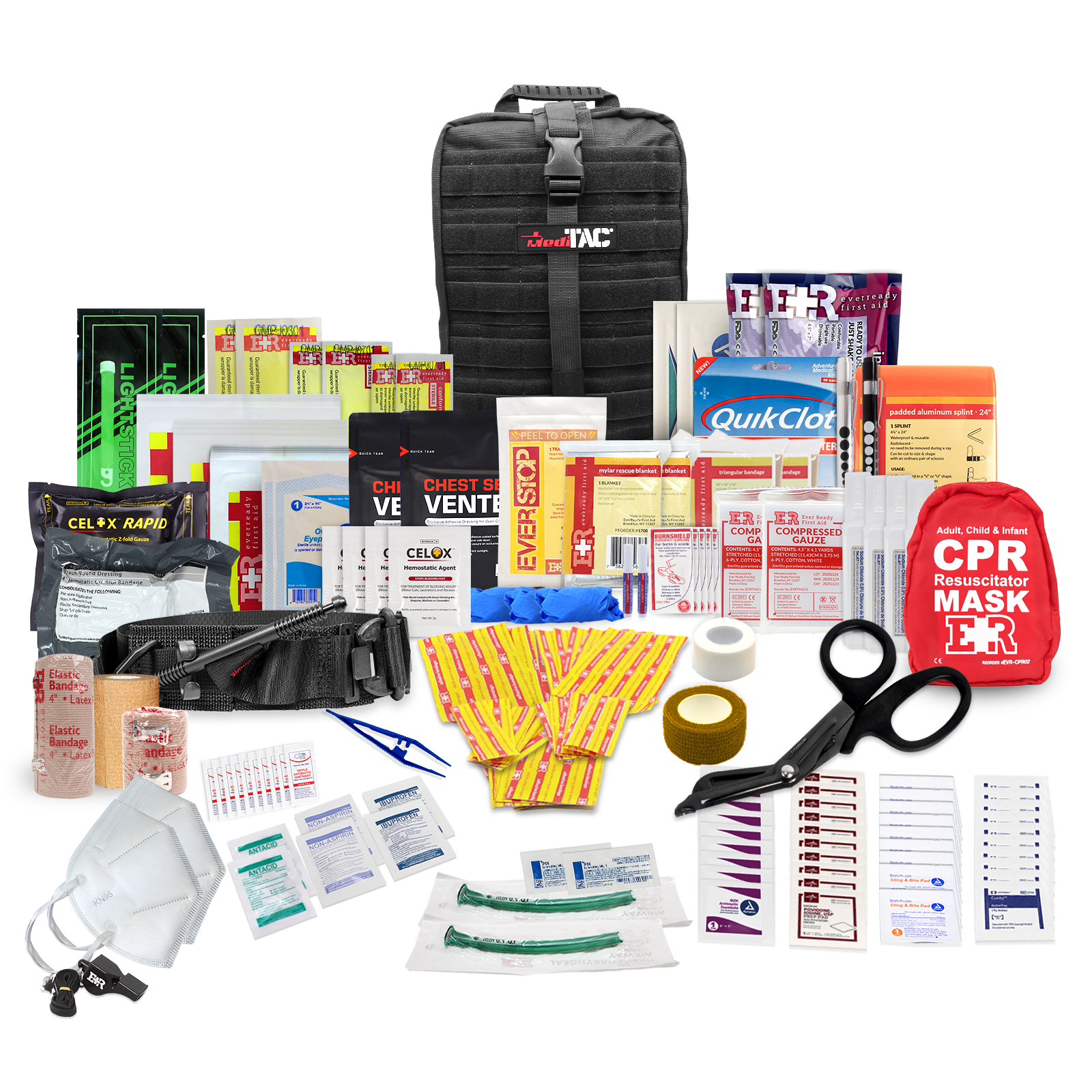 Rip-Away Fully Stocked Tactical Trauma Kit - Chest Seals, Tourniquet, & Bleeding Control (SC)