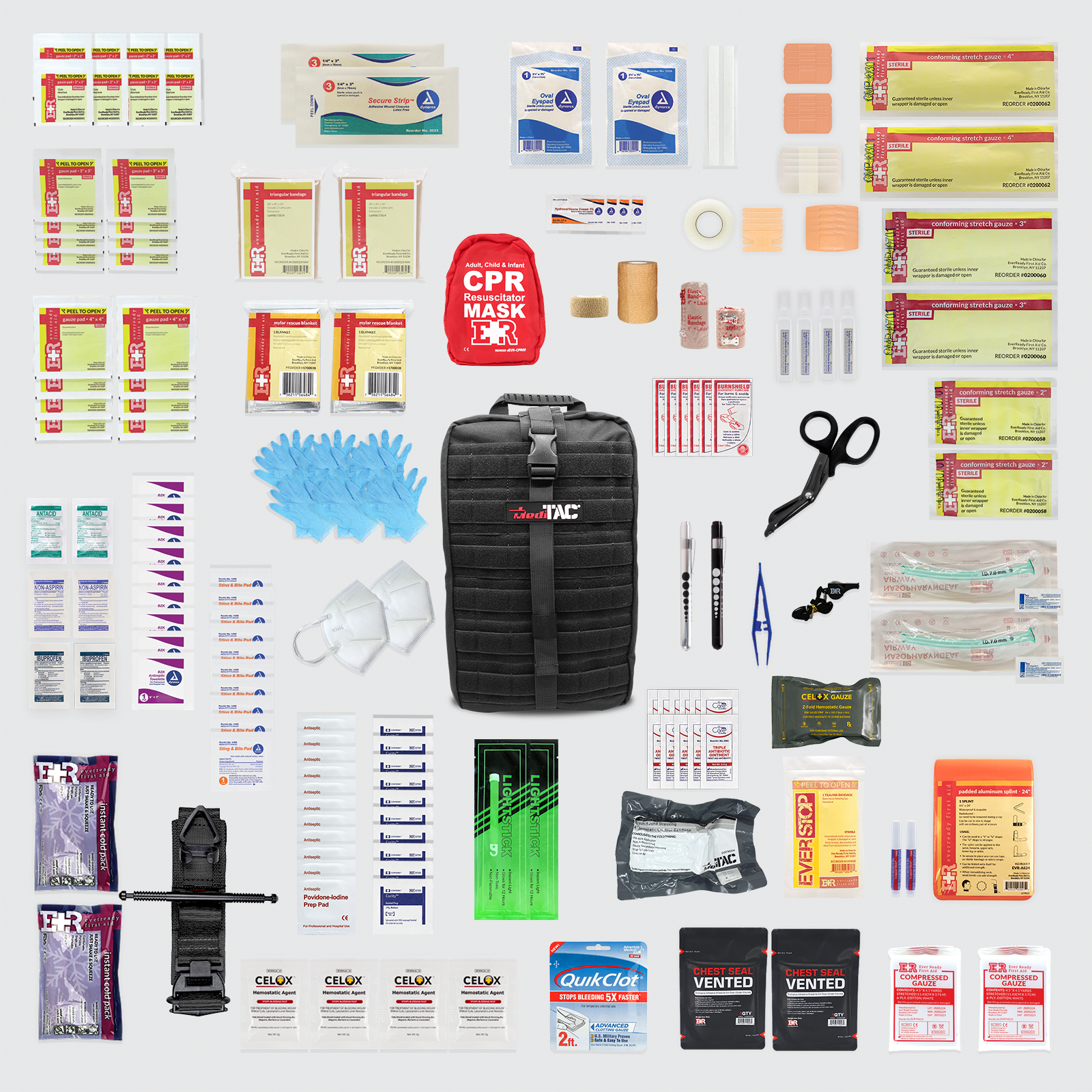 Rip-Away Fully Stocked Tactical Trauma Kit - Chest Seals, Tourniquet, & Bleeding Control (SC)