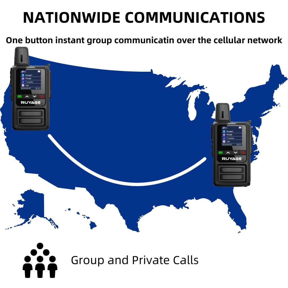 Ruyage R2 Two Way Radio Nationwide LTE Push-to-Talk Walkie Talkie