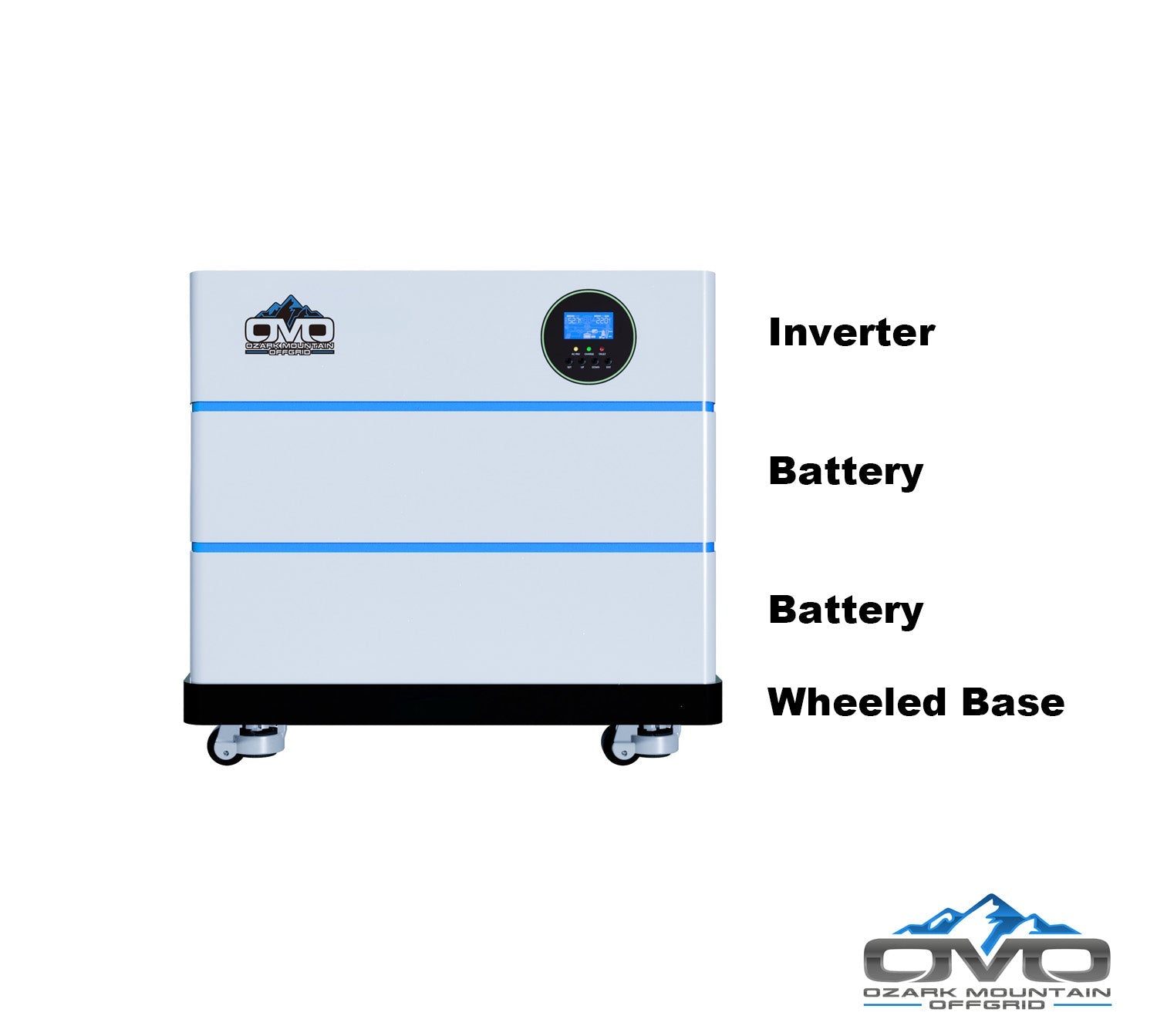 2.2KW OMO All-In-One Customizable Stacking Inverter/Battery System 5500W Inverter + 10.24K Lithium Battery + 2.2KW Solar Roof Mount (SC)