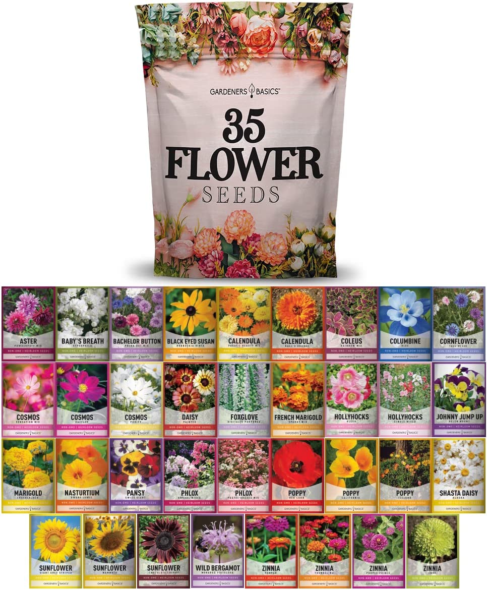 Wildflower, Perennial, & Annual Flower Seed Kit | 35 Variety Pack (SC)