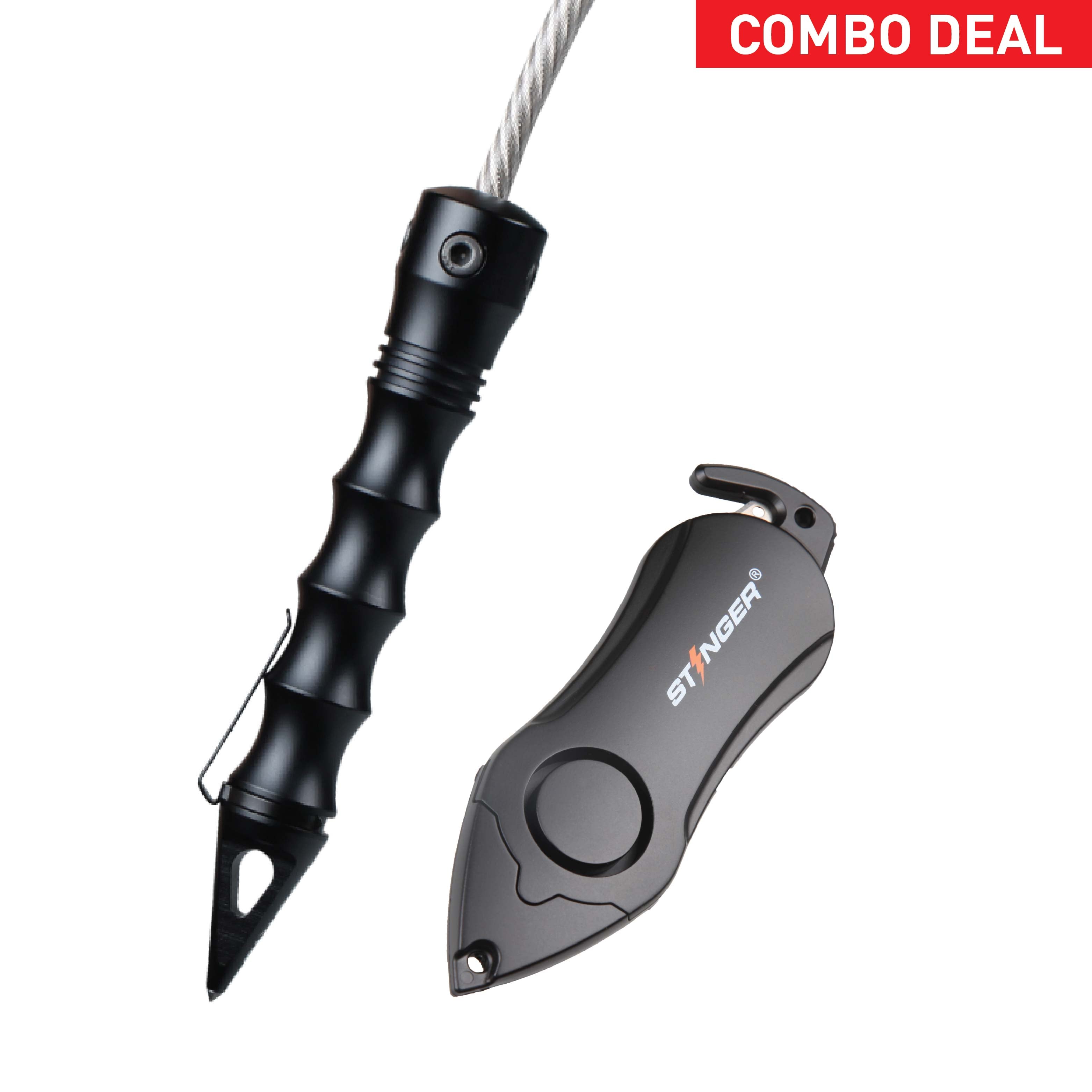 Stinger Whip Car Emergency Tool (Black) + Personal Alarm (SC)