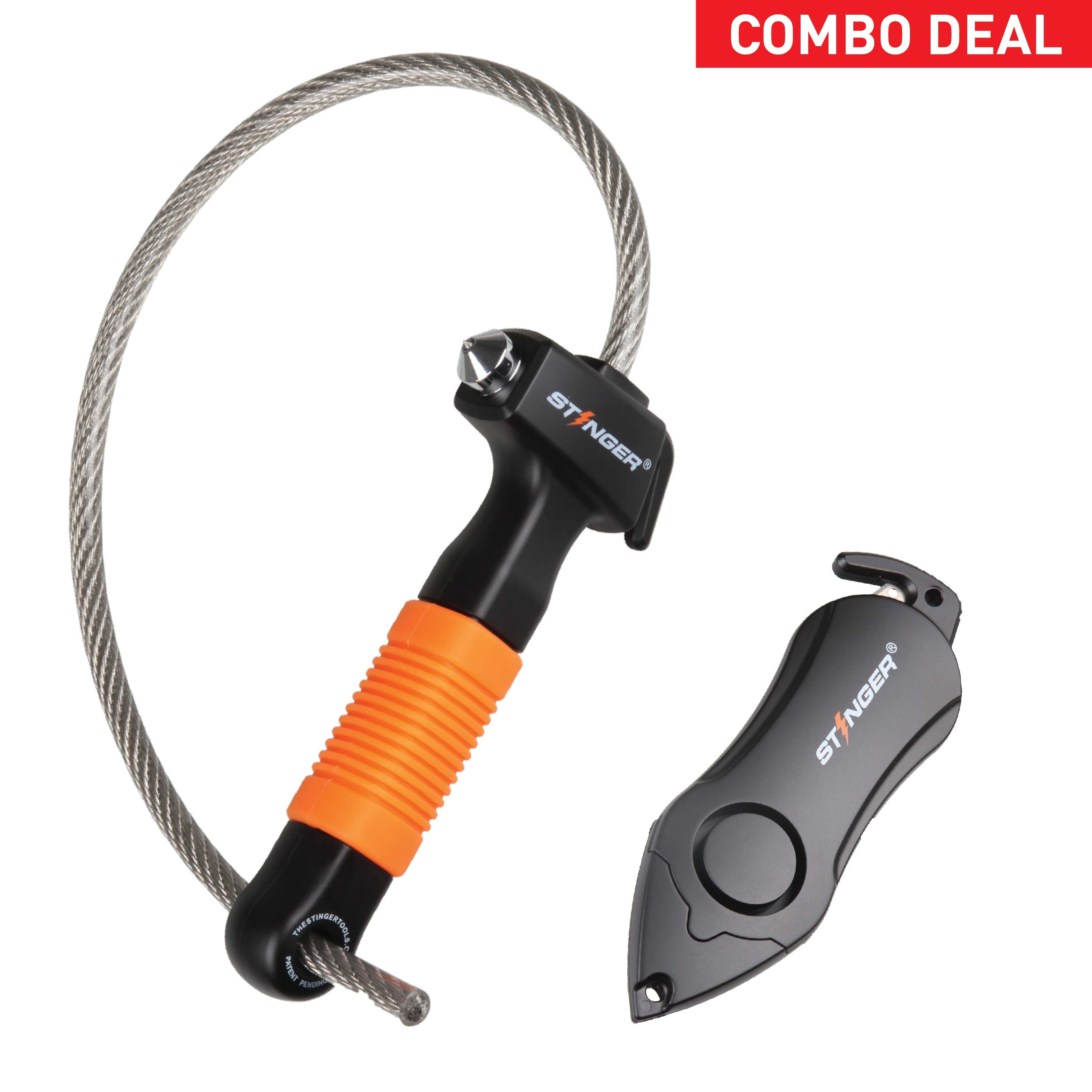 Stinger Life-Saving Whip Car Emergency Tools + Personal Alarm (Orange) (SC)