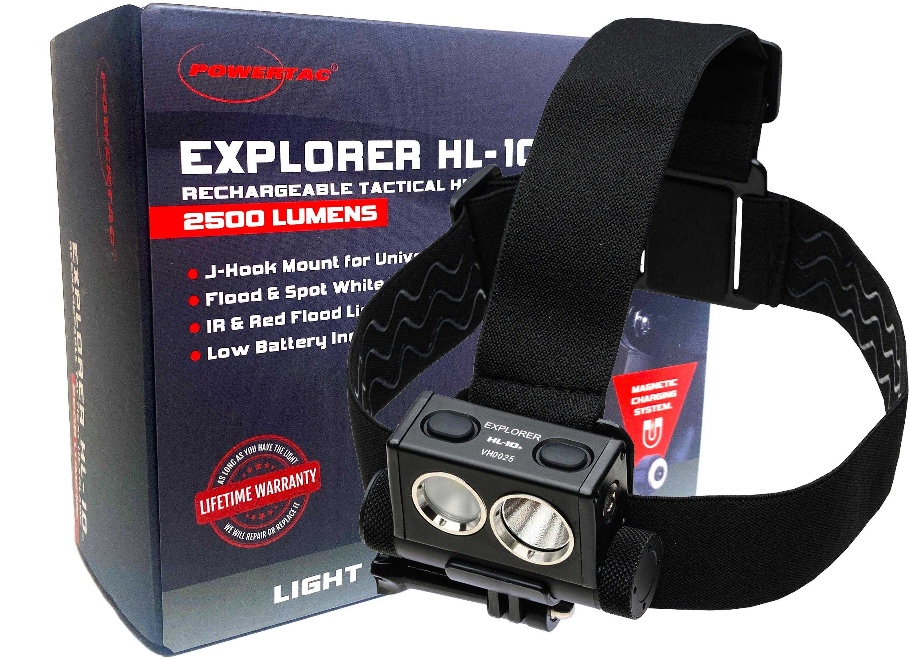 Explorer HL-10 - 2,500 Lumen White/Red/IR Headlamp (SC)