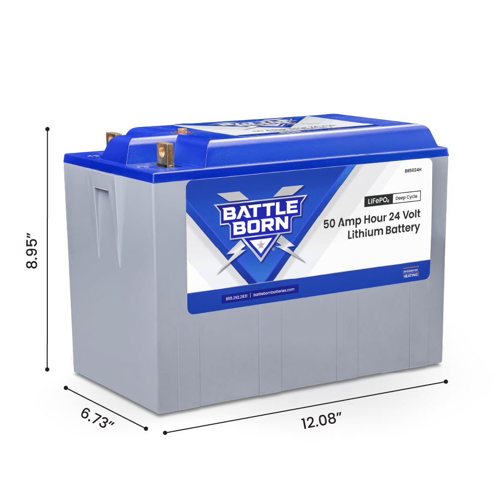 Battle Born 50Ah 24V LiFePO4 Heated Battery Kit (SC)
