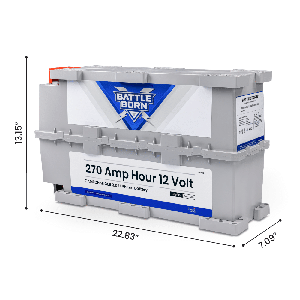 Battle Born 270Ah 12V GC3 LiFePO4 Heated Battery Kit (SC)