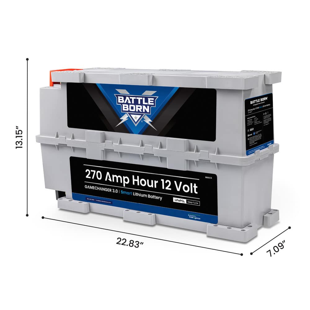 Battle Born 270Ah 12V GC3 Smart LiFePO4 Deep Cycle Battery (SC)