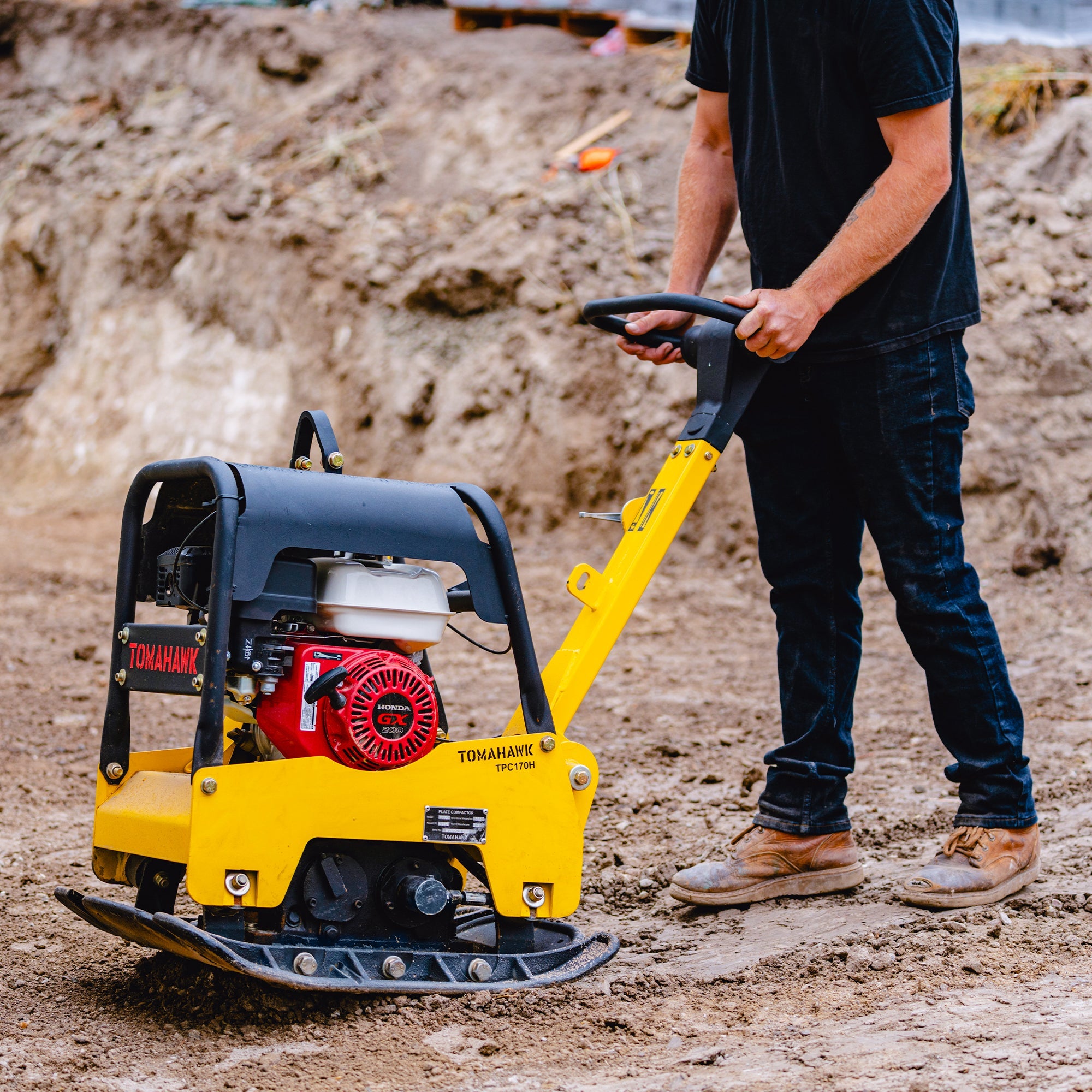 6.5 HP Honda Reverse Hydraulic Plate Compactor for Asphalt, Aggregate, Cohesive Soil Compaction (SC)