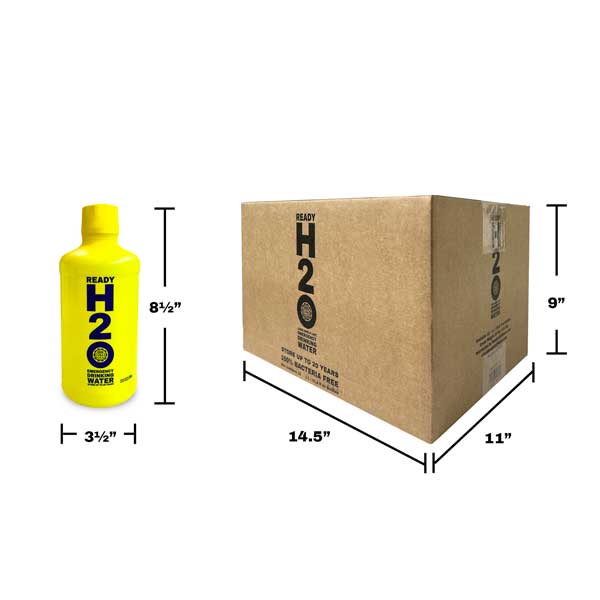 Emergency Drinking Water - Bacteria Free - 20 yr - 1 Liter Bottles - 12 pack - Free Shipping!