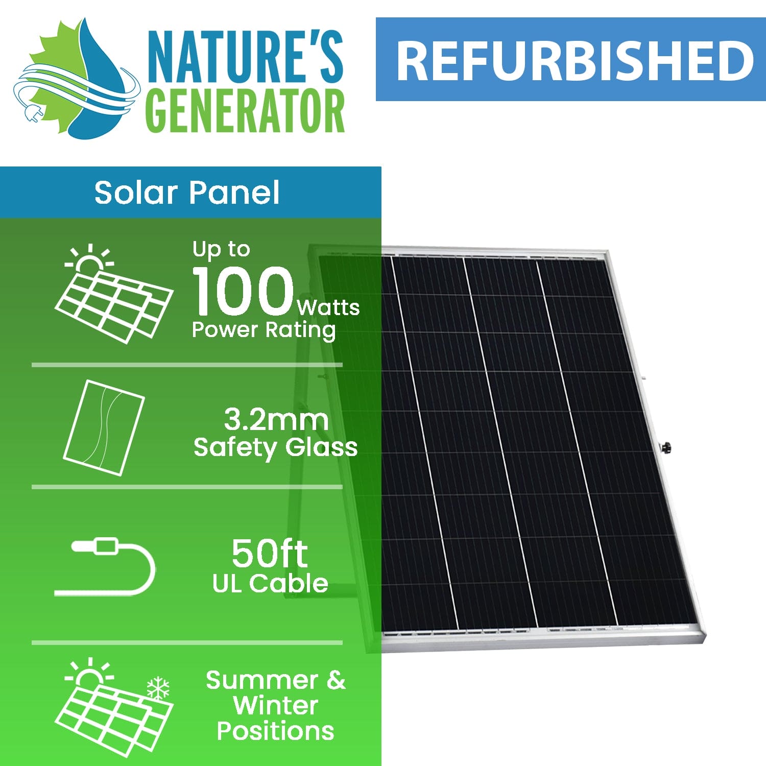 Refurbished - Nature's Generator Power Panel with 50 Foot Cable (SC)