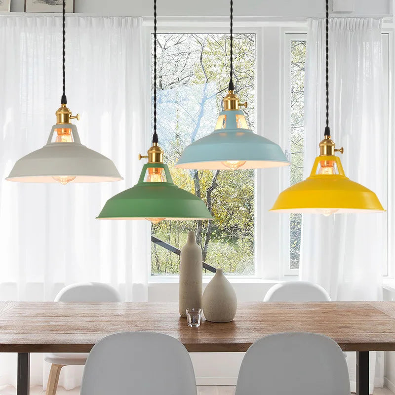 26cm LED Pendant Light 7-Color Dimmable Ceiling Lamp Scandinavian Wood Decor