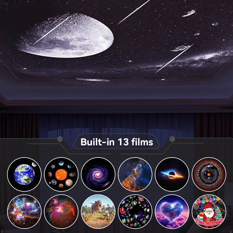 12-in-1 Galaxy Star Projector Night Light Planetarium Space Lamp Kids Room