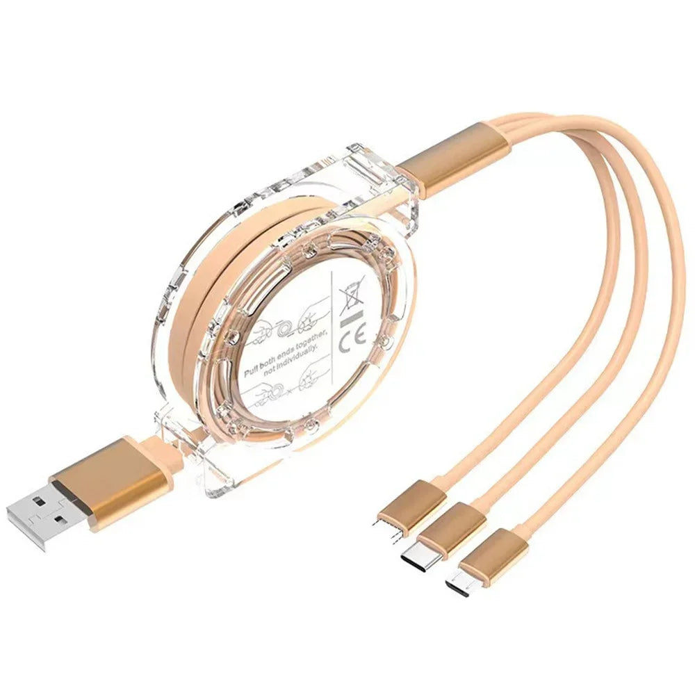 3 in 1 USB Charging Cable | Fast Charging Type C Micro USB iPhone Charger Cord