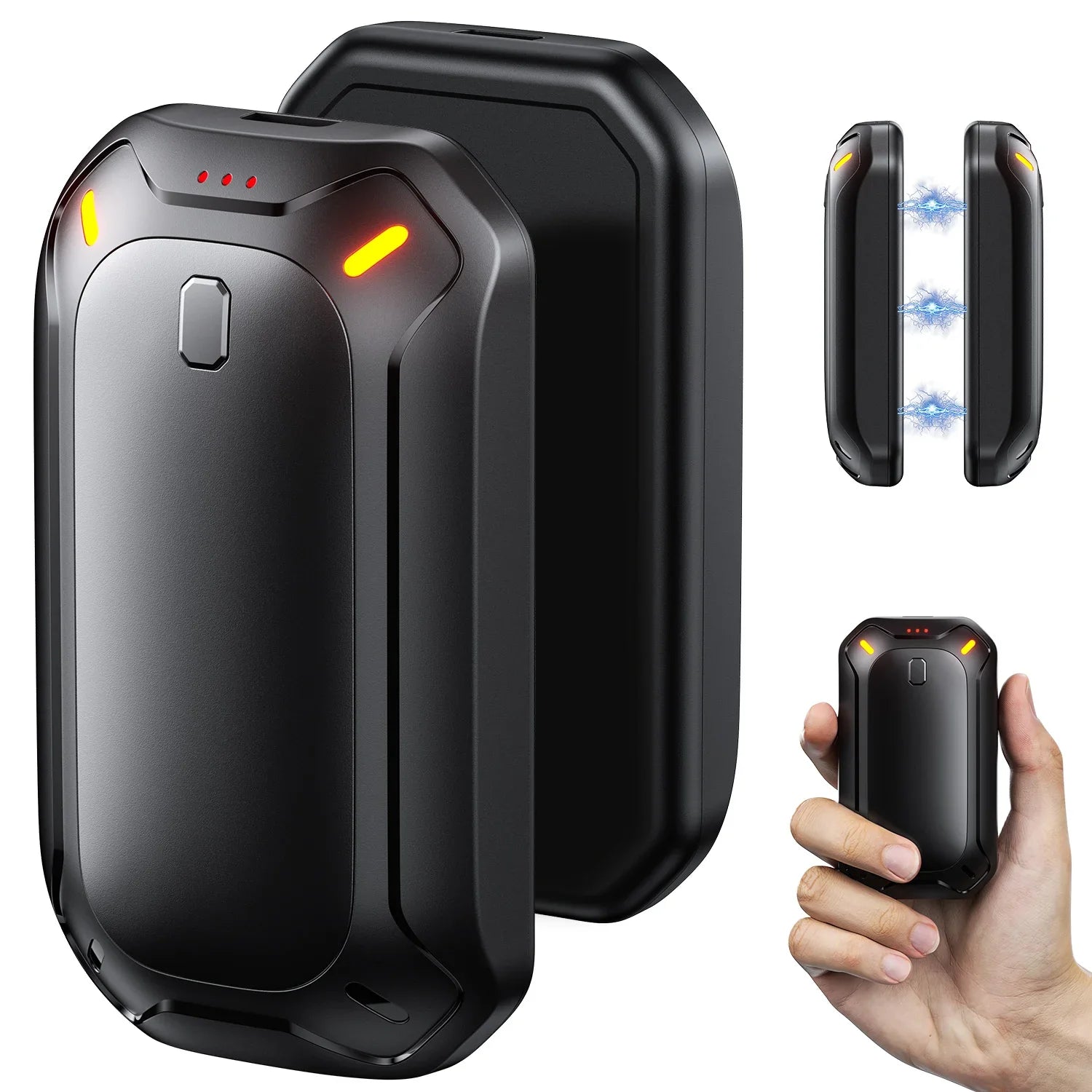 2 Pack Rechargeable Hand Warmers Dual-Sided Electric Pocket Heater for Outdoor