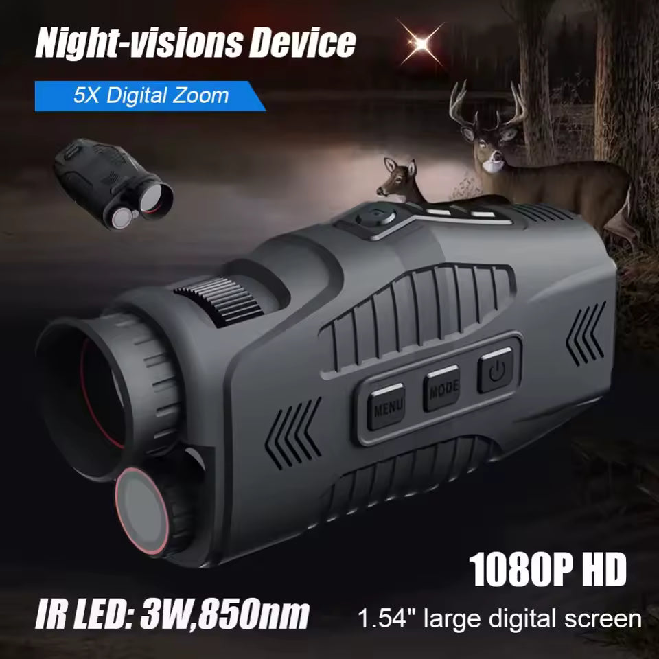 1080P Night Vision Monocular with Infrared Zoom HD Hunting Telescope for Day/Night Use