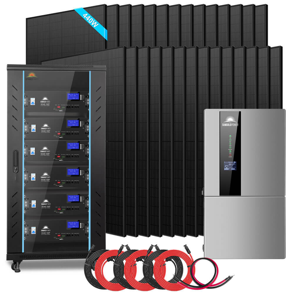 Hybrid Solar Kit 11.4KW 48V Split Phase 30.72KWH Lithium Battery 28 X 440 Watt Solar Panel SGH-11N3E (SC)