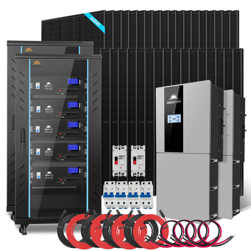 Hybrid Solar Kit 11.4KW 48V Split Phase 51.2 KWH Lithium Battery 36 X 450 Watt Solar Panel (Optional) SGH-11N5E