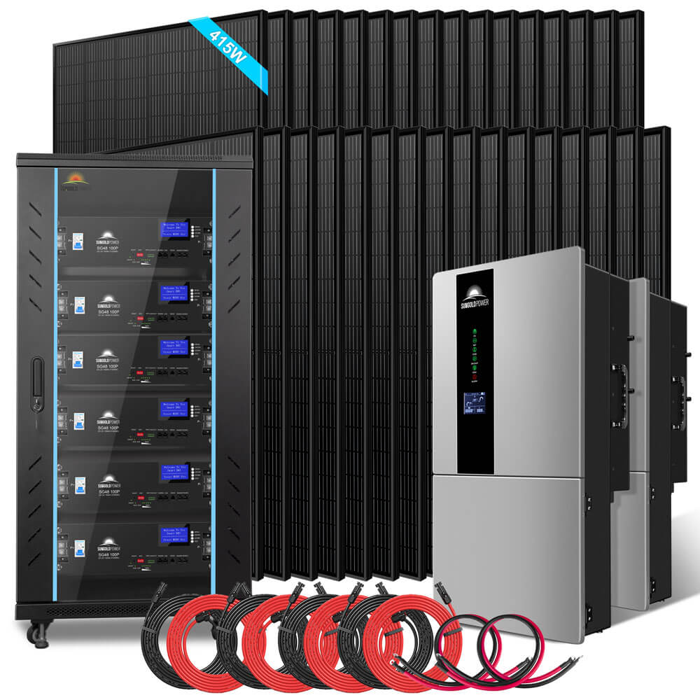 Hybrid Solar Kit 15.2KW 48V Split Phase 30.72 KWH Lithium Battery 32 X 415 Watt Solar Panel SGH-7.6DN6E (SC)