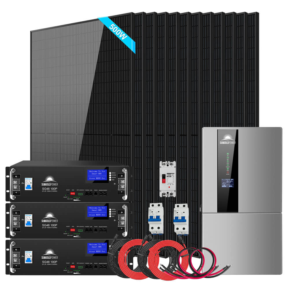 Hybrid Solar Kit 7.6KW 48V Split Phase 15.36KWH/30.72KWH Lithium Battery 415/ 500 Watt Solar Panel (Optional) SGH-7.6N3E/ SGH-7.6DN6E
