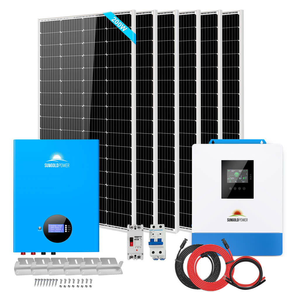 Off-Grid Solar Kit 5000W 48VDC 120V 5.12KWH Battery 6 X 200 Watts Solar Panels SGM-5K5E