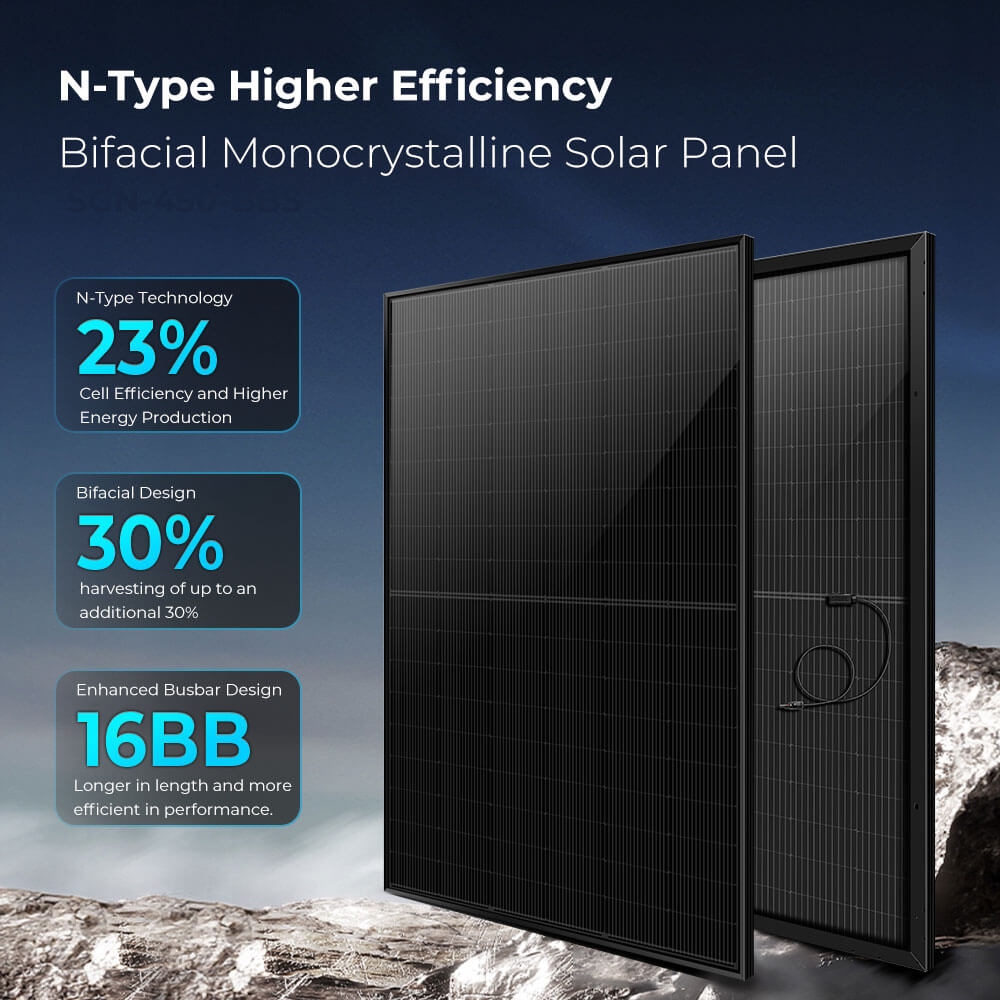 450 Watt Bifacial N-Type Monocrystalline Solar Panel SGN-450-BBS (31 PANELS) UL6173 (SC)
